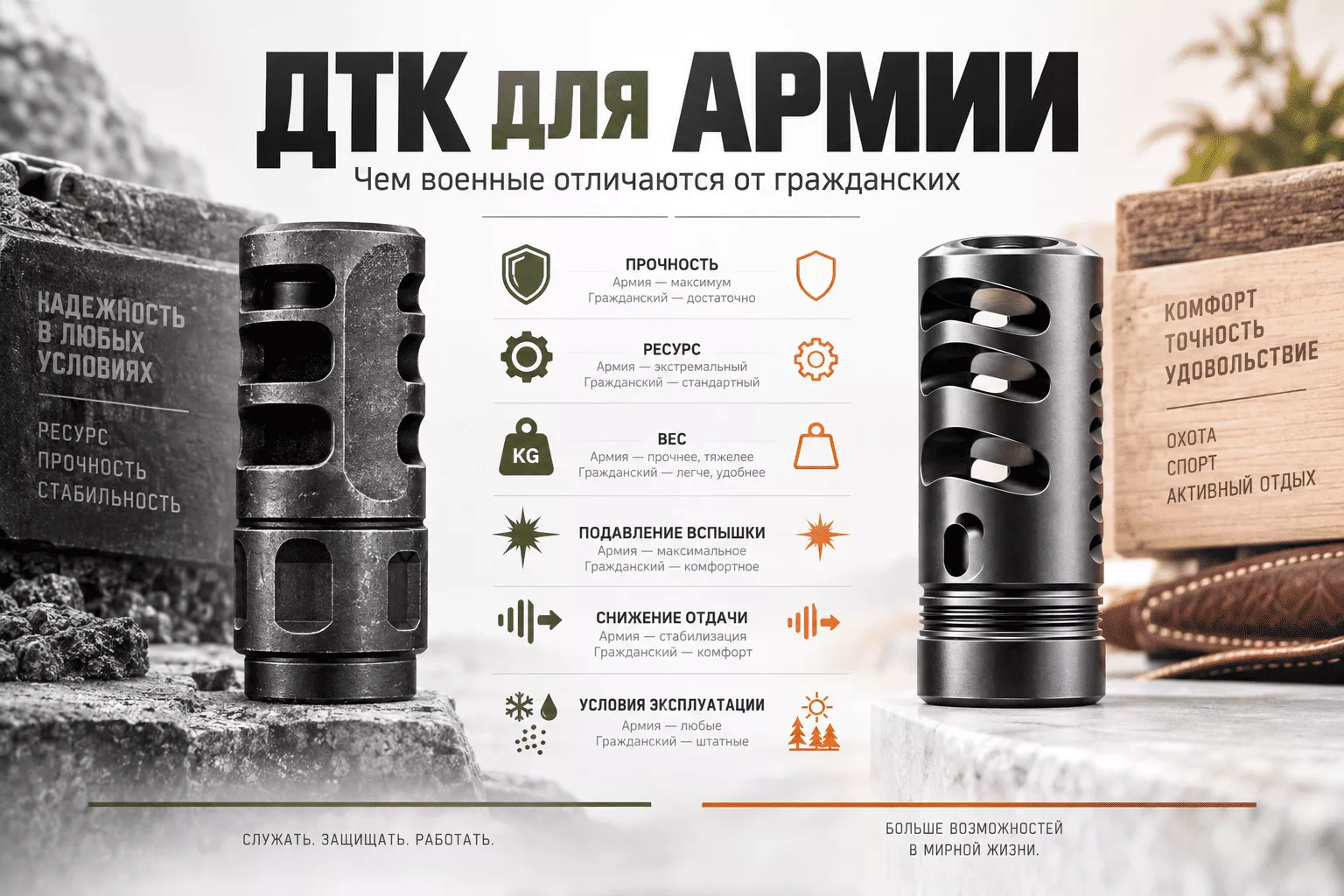 ДТК для армии: чем военные дульные устройства отличаются от гражданских | Тихий Выстрел ДТК для армии: чем военные дульные устройства отличаются от гражданских | Тихий Выстрел