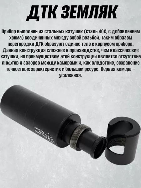 ДТК (субкомпакт) АК-12 М1 Gen.3 Образец 2023/2024 года на несъемный пламегаситель (ДТК Земляк закрытого типа для АК12)